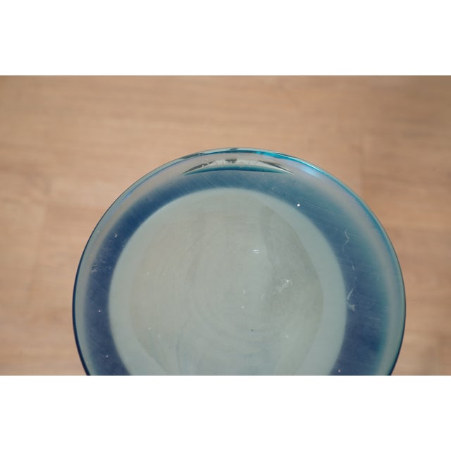 Murano Art Glass Vase in Sky Blue, 1990 For Sale - Image 7 of 9