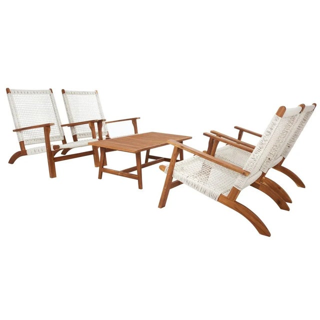 Brown Deven 5 Piece Living Set - Natural/White For Sale - Image 8 of 9