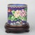 Vintage Cloisonné Enamel Brush Pot / Pen Holder – Peony & Butterfly Motif, With Wood Stand & Box For Sale - Image 9 of 10