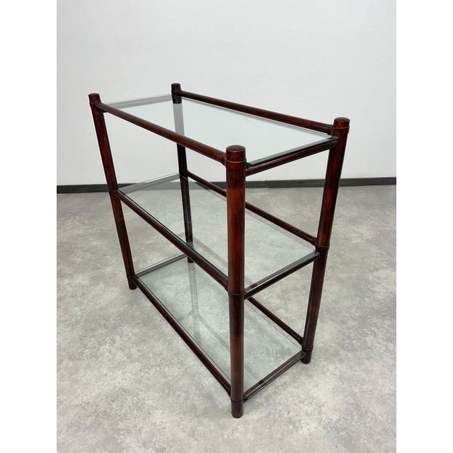 Brown Mid-Century Modern Bamboo Etagere attributed to Gervasoni, 1970s For Sale - Image 8 of 12