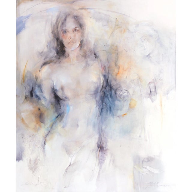 Courage - Soft Sensual Figurative Woman Oil Painting Original Artwork by Gabriele Mierzwa For Sale