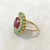 Contemporary Bochic “Orient” Vintage Emerald, Ruby & Diamond Ring Set In 18K Gold & Silver For Sale - Image 3 of 12
