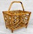 Chinoiserie Vintage Coastal Rattan Chinoiserie Rattan Record Holder Magazine Rack For Sale - Image 3 of 10