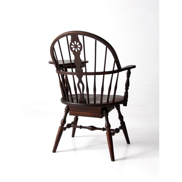 Antique Windsor Writing Armchair With Desk and Drawers For Sale - Image 9 of 18
