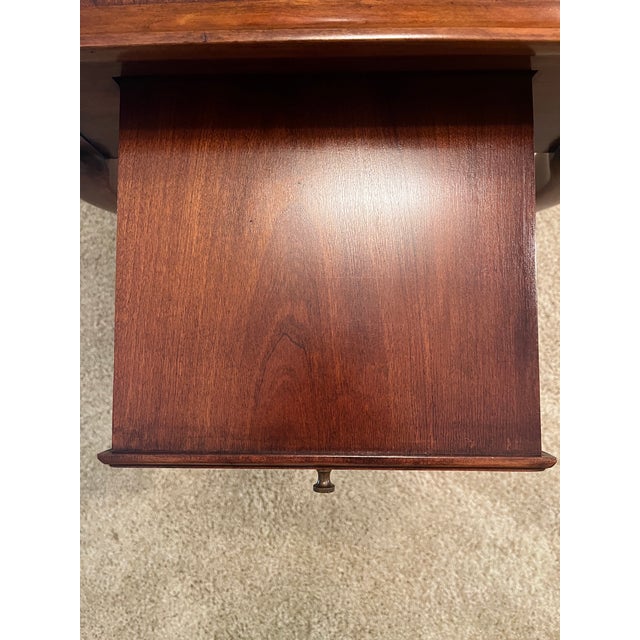 Vintage Statton Queen Anne Style Cherry Tea Table For Sale - Image 12 of 18