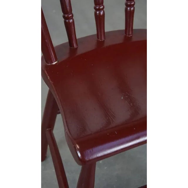 Wood Vintage Dutch Farmers Side Chair in Burgundy Wood For Sale - Image 7 of 12
