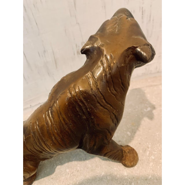 Vintage Early 20th Century Japanese Cast Bronze Japanese ‘Meiji Period Style’ Tiger For Sale - Image 10 of 12
