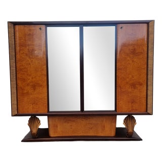 Art Deco Walnut and Ash Bar Sideboard, 1940s For Sale