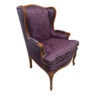 French Provincial Wing Back Chair For Sale