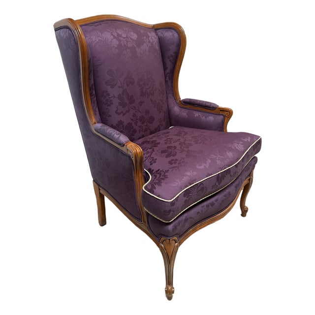 French Provincial Wing Back Chair For Sale