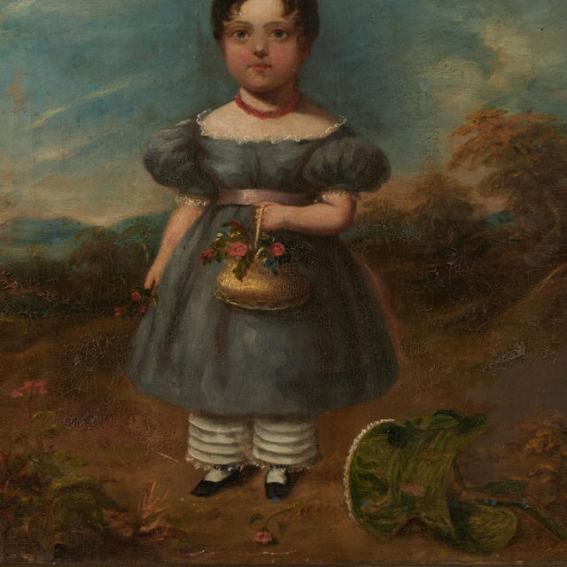Pair of Antique English Portraits of the Binns Sisters For Sale - Image 13 of 18