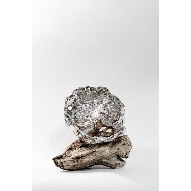 Arctic Circle Series Sculpture #1 in Glass and Driftwood by Szkło Studio For Sale - Image 4 of 7