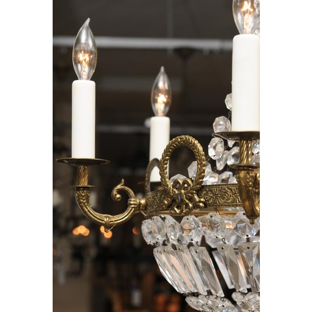 9-Light Crystal French Empire Chandelier, Early 20th C. For Sale - Image 14 of 14