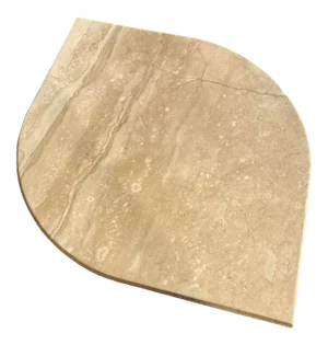 Postmodern Travertine “Teardrop” Table Top Manner of Stone International Italy