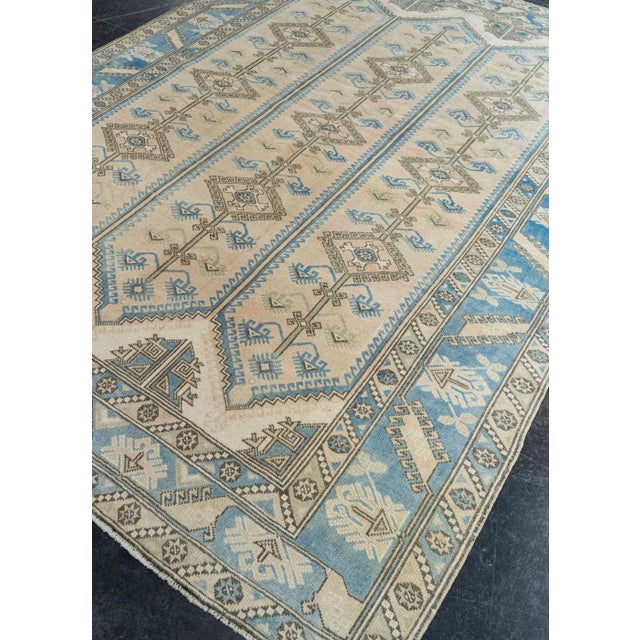 Tan Turkish Vintage Rug 6'11" x 9'3" #21324 For Sale - Image 8 of 8