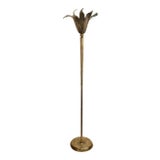 Modern Arteriors Antique Silver Finish Maize Botanical Torchiere Floor Lamp For Sale