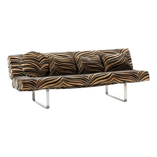 Oxted Sofa in Zebra-Patterned Fabric attributed to William Plunkett, 1970s For Sale