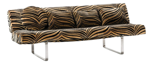 Oxted Sofa in Zebra-Patterned Fabric attributed to William Plunkett, 1970s