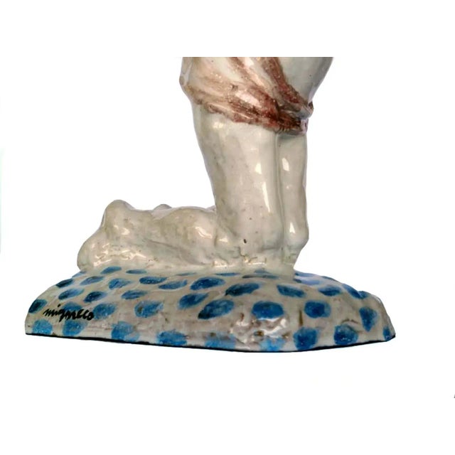 Italian Fishing Sculpture by Giuseppe Migneco for Ceramica Rossicone, 1970s For Sale - Image 6 of 9