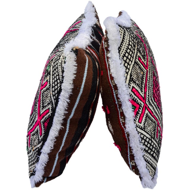 Pink Pink-Patterned Moroccan Pillows, S/2 For Sale - Image 8 of 11