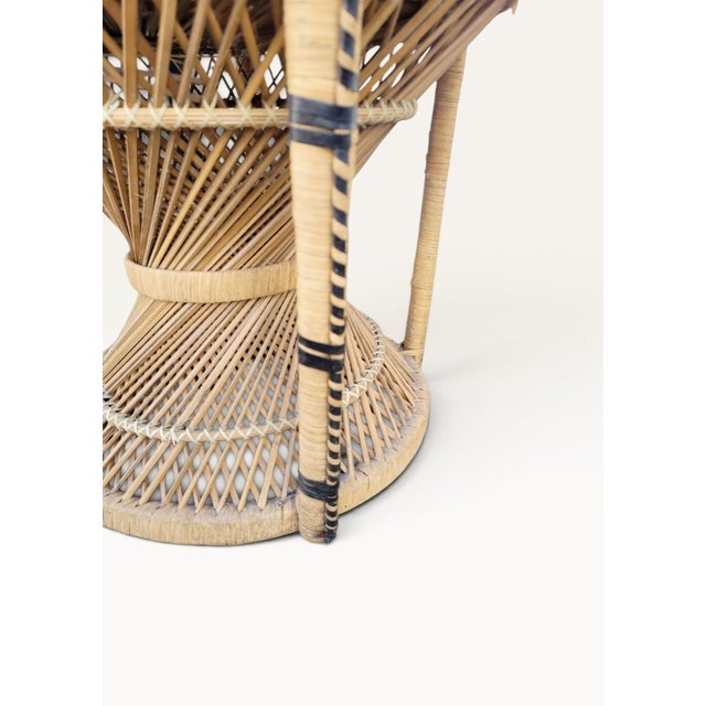 Large Handwoven Rattan Peacock Emmanuelle Throne Chair, Philippines, 1950s For Sale - Image 14 of 18