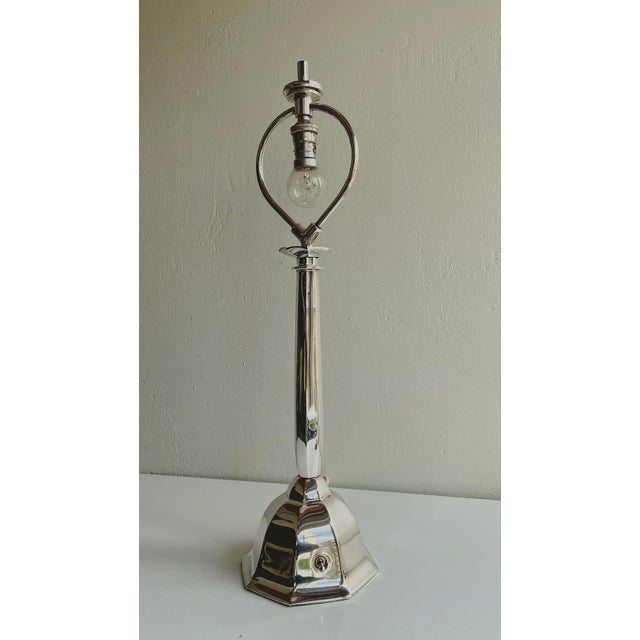 Silvered Bronze Table Lamp Orient Express by René Prou, 1920s For Sale - Image 18 of 18