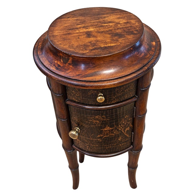 Chinoiserie Ethan Allen Chinoiserie Drum Table For Sale - Image 3 of 8