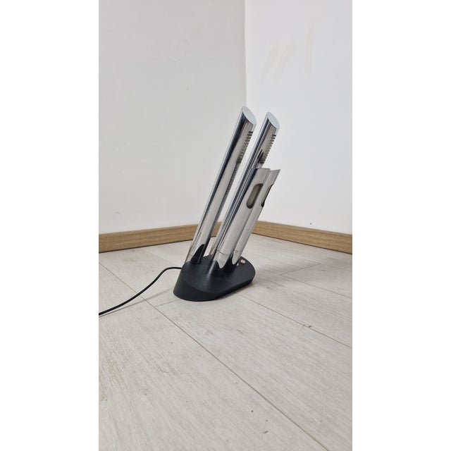 Table Lamp Mod T443 in Chrome with Four Lights by Mario Faggian for Lights, 1954, in Very Good conditions. Designed 1970...