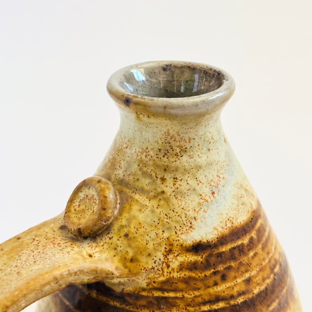 Vintage Studio Pottery Vase With Handle For Sale - Image 4 of 8