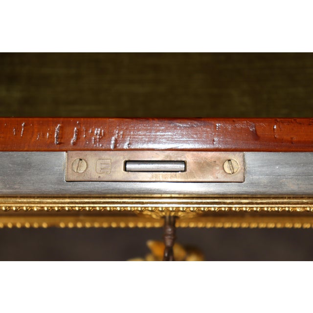 Stunning 1960's Louis XVI Style John Vesey Steel and Bronze Writing Desk Leather For Sale - Image 17 of 18
