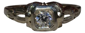 The Diffendall: Ladies Antique 14K Engagement Ring set with 0.33 CTW Diamond