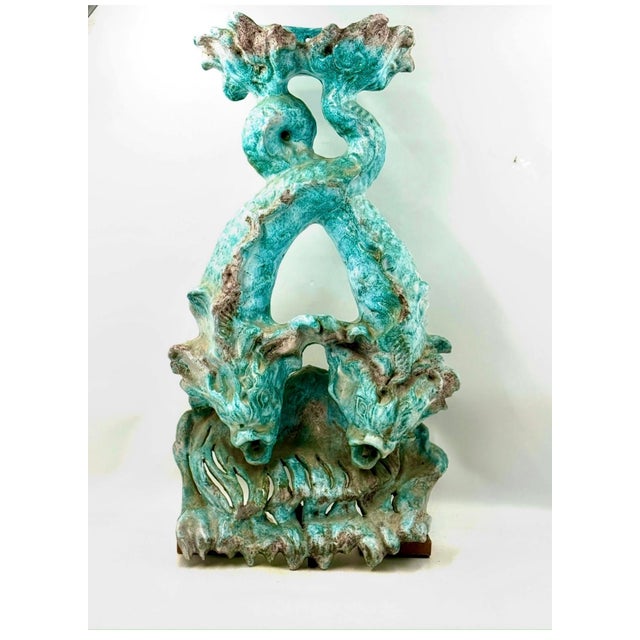 Ceramic Fountain with Dolphins, 1950s For Sale - Image 9 of 9