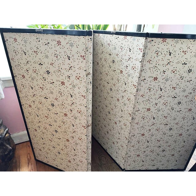 Japanese Japanese Showa Four Panel Screen Hanaguruma Flower Cart For Sale - Image 3 of 5