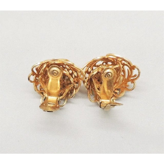 Modern 1966 Vintage Signed Napier "Golden Fern" Clip Earrings- 2 Pieces For Sale - Image 3 of 10