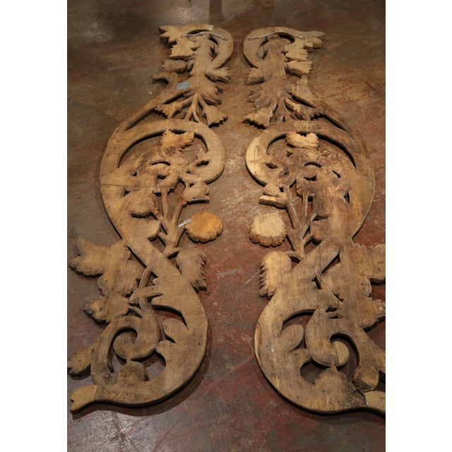 Pair of 18th Century French Louis XIV Carved Oak Wall Architectural Elements For Sale - Image 12 of 12