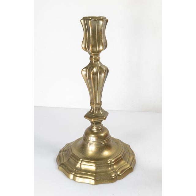 Rococo 18th Century Pair of French Rococo Bronze Candlestick Candle Holders For Sale - Image 3 of 15