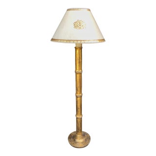 Vintage Nancy Corzine Giltwood Designer Floor Lamp For Sale