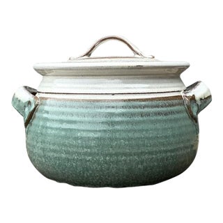 Vintage Original Studio Pottery Lidded Bowl For Sale