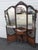 1920s Carved Tri Fold Vanity Makeup Dressing Table and Stool 6454 For Sale - Image 17 of 18