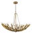Regina Andrew River Reed Basin Chandelier, Antique Gold Leaf For Sale