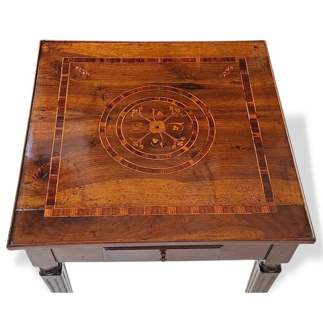 Square Inlaid Table, 1900s For Sale - Image 5 of 10