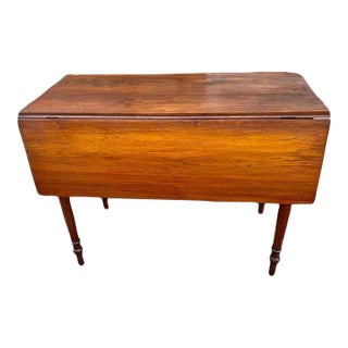 19th Century Early American Cherry Drop-Leaf Pembroke Table For Sale