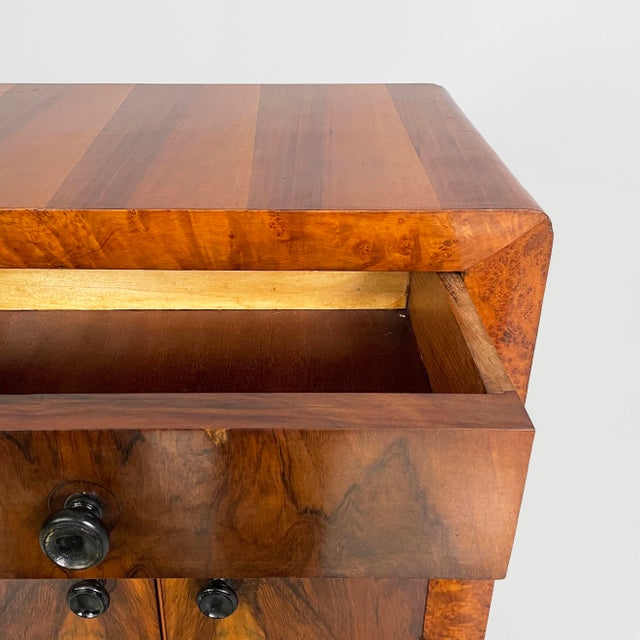 Italian Art Deco Bedside Table in Wood and Black Wood, 1930s, Set of 2 For Sale - Image 9 of 17