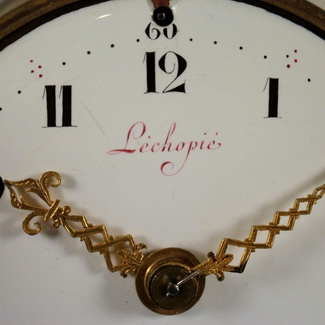 French Marble & Gilded Bronze Table Clock from Léchopié à Paris, 1700s For Sale - Image 6 of 12