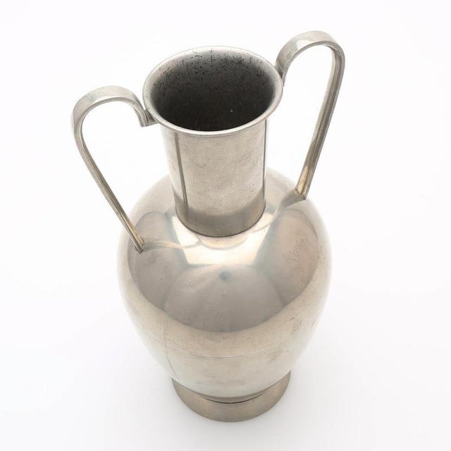 Metal Art Deco Pewter Vase by Rolf Engströmer for FAK, Sweden, 1935 For Sale - Image 7 of 8