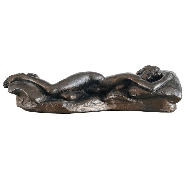 Mid-Century Modern Vintage Female Nude Cold-Cast Bronze and Resin Sculpture by Peter Sedcole, 1960s For Sale - Image 3 of 12