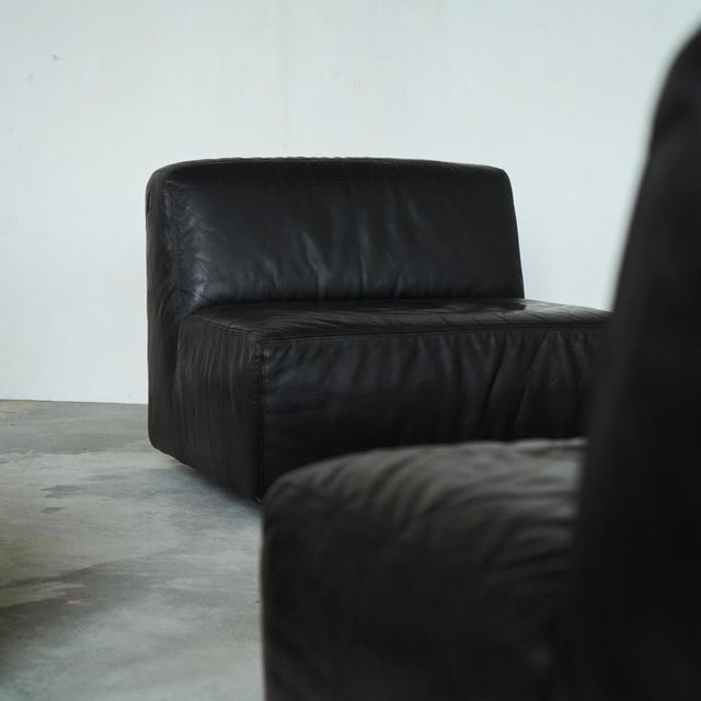 Sectional Sofa Set in Leather by Durlet, 1970s, Set of 5 For Sale - Image 11 of 18
