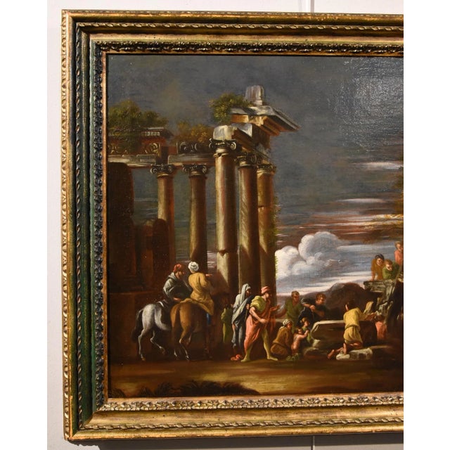 17th Century After Giovani Ghisolfi, View of Classical Ruins Pythagoras Landscape, 1660, Oil on Canvas, Framed For Sale - Image 5 of 12