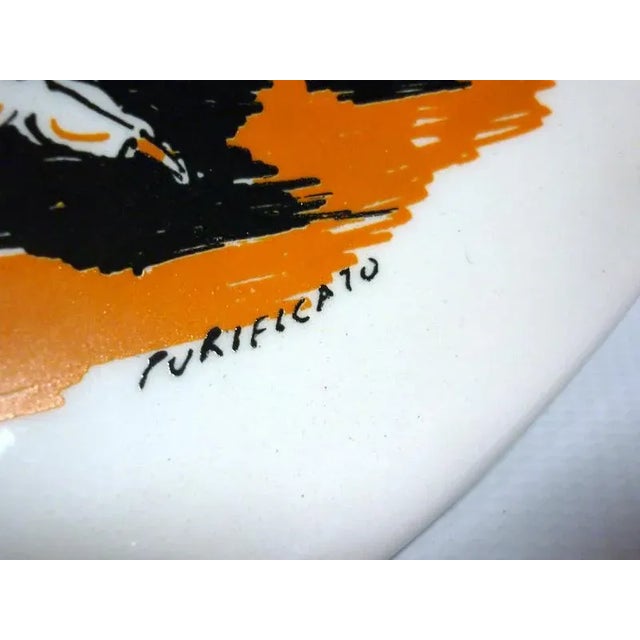 Italian Ceramic Plate by Domenico Purificato for Centro D'Arte Mercurio, 1970s For Sale - Image 3 of 5