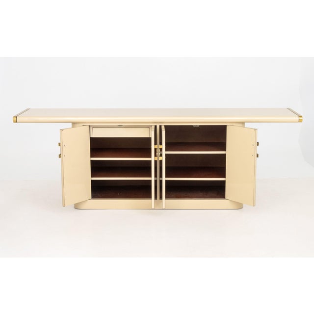 Beige Asian Modern Style Beige & Gold-Tone Sideboard For Sale - Image 8 of 10